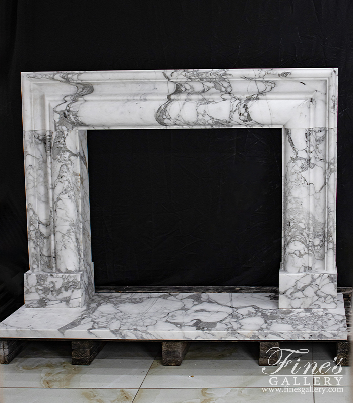 Marble Fireplaces  - Bolection Style Mantel In Exotic Arabascato Marble - MFP-2619