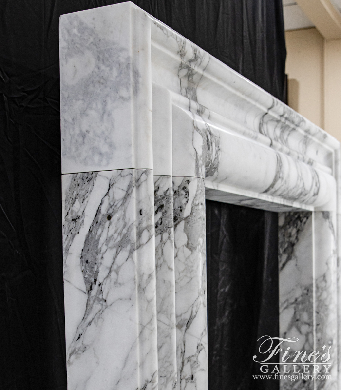 Marble Fireplaces  - Bolection Style Mantel In Exotic Arabascato Marble - MFP-2619