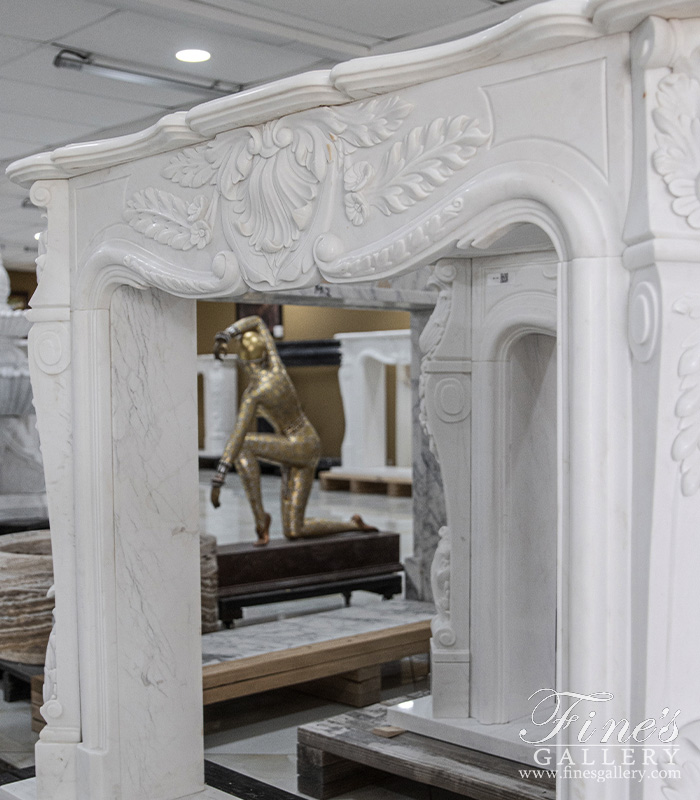 Marble Fireplaces  - French Style Mantel In Statuary Marble - MFP-2624