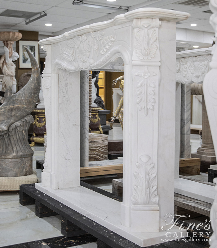 Marble Fireplaces  - French Style Mantel In Statuary Marble - MFP-2624