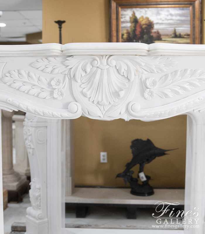 Marble Fireplaces  - French Style Mantel In Statuary Marble - MFP-2624