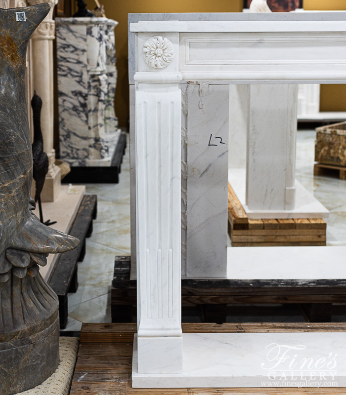 Marble Fireplaces  - English Regency Mantel In Statuary Marble - MFP-2637