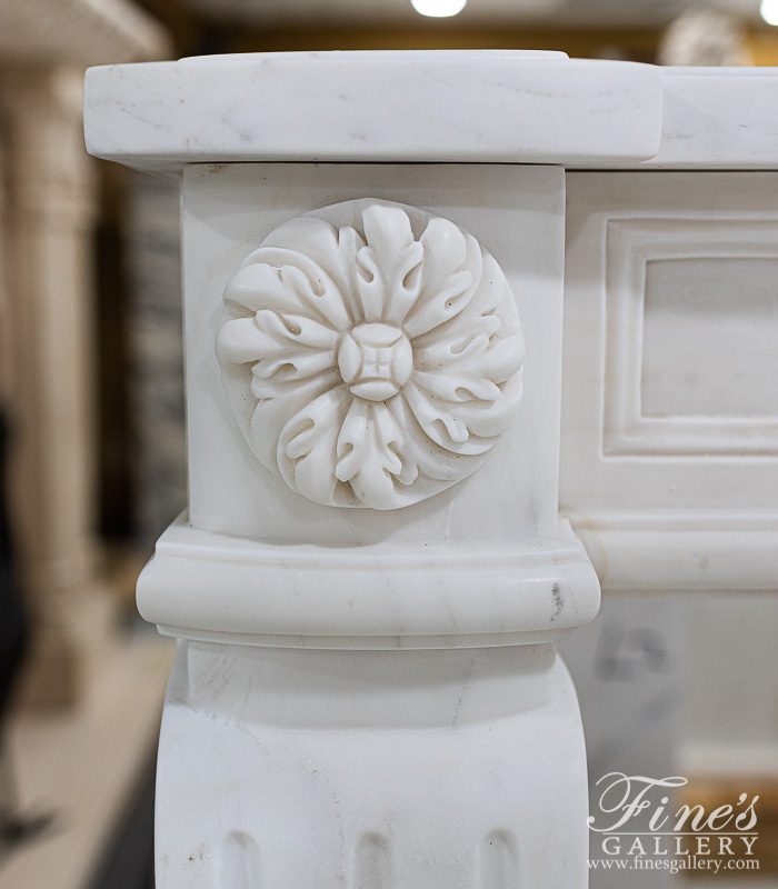 Marble Fireplaces  - English Regency Mantel In Statuary Marble - MFP-2637