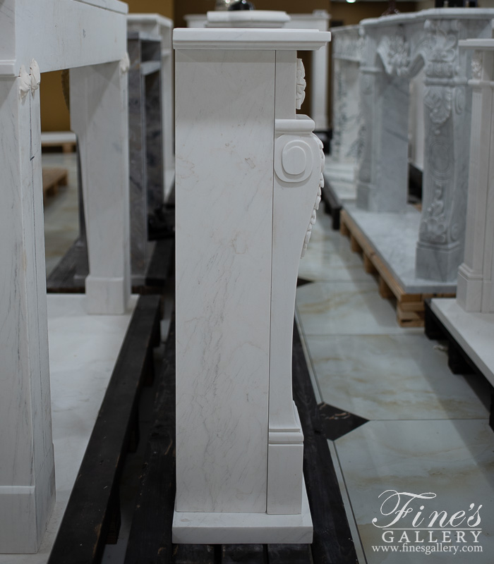 Marble Fireplaces  - English Regency Style Mantel In Statuary Marble - MFP-2639