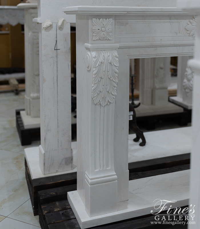 Marble Fireplaces  - English Regency Style Mantel In Statuary Marble - MFP-2639