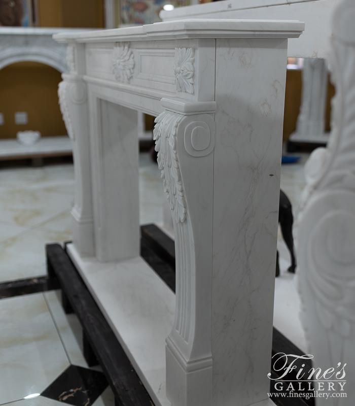 Marble Fireplaces  - English Regency Style Mantel In Statuary Marble - MFP-2639