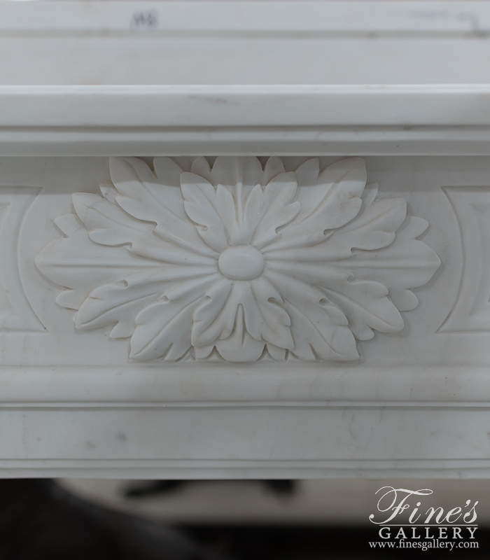 Marble Fireplaces  - English Regency Style Mantel In Statuary Marble - MFP-2639