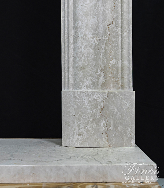 Marble Fireplaces  - A Simplistic Bolection Style Mantel In Italian Botticino Marble - MFP-2648