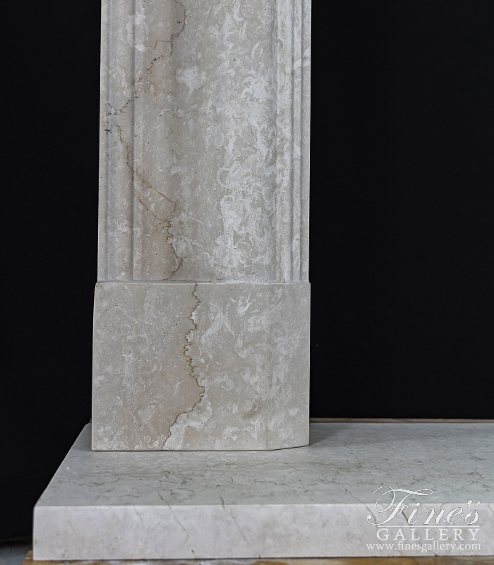 Marble Fireplaces  - A Simplistic Bolection Style Mantel In Italian Botticino Marble - MFP-2648