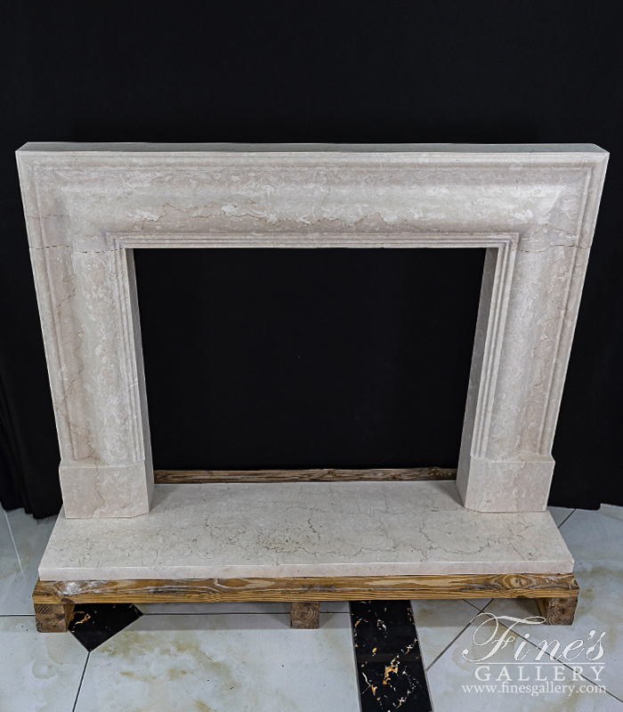 Marble Fireplaces  - A Simplistic Bolection Style Mantel In Italian Botticino Marble - MFP-2648