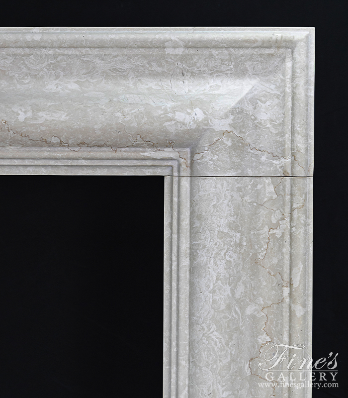 Marble Fireplaces  - A Simplistic Bolection Style Mantel In Italian Botticino Marble - MFP-2648