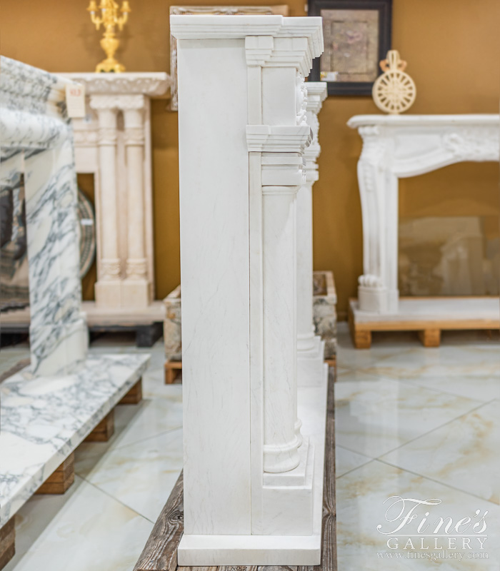 Search Result For Marble Fireplaces  - Neoclassical Style Statuary White Marble Mantel - MFP-311