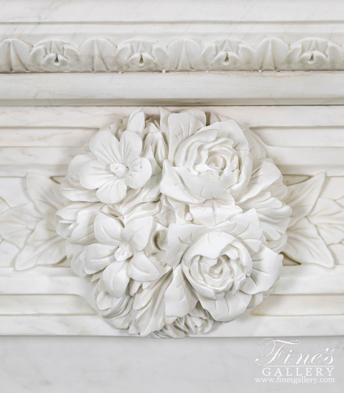 Marble Fireplaces  - Ornate Italian Renaissance Marble Fireplace - MFP-475
