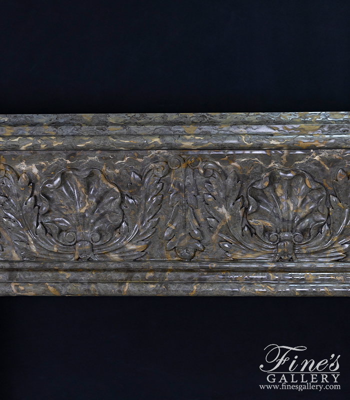 Search Result For Marble Fireplaces  - Shell Motif Mantel In Rare Imported Marble - MFP-504