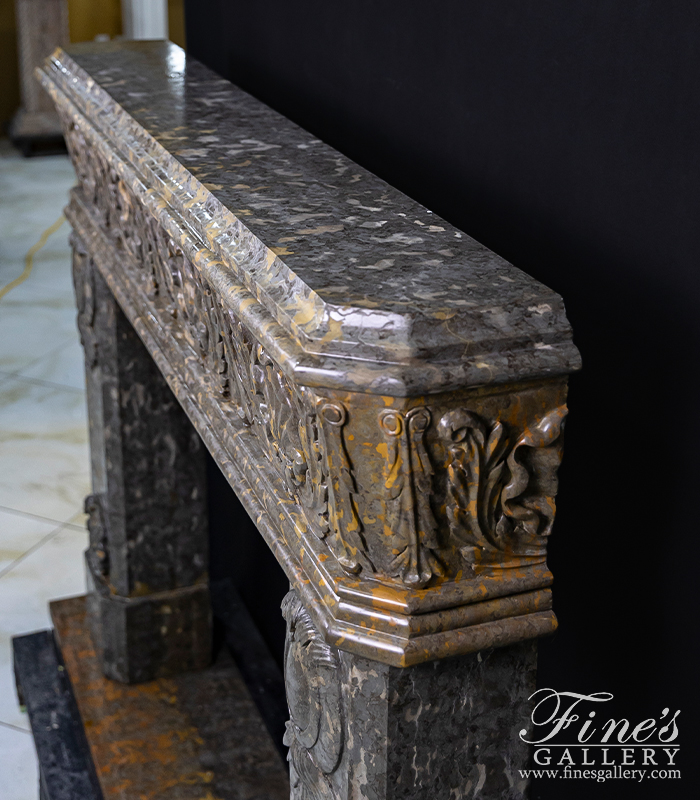 Search Result For Marble Fireplaces  - Shell Motif Mantel In Rare Imported Marble - MFP-504