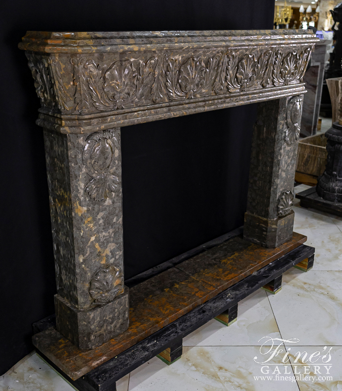 Search Result For Marble Fireplaces  - Shell Motif Mantel In Rare Imported Marble - MFP-504