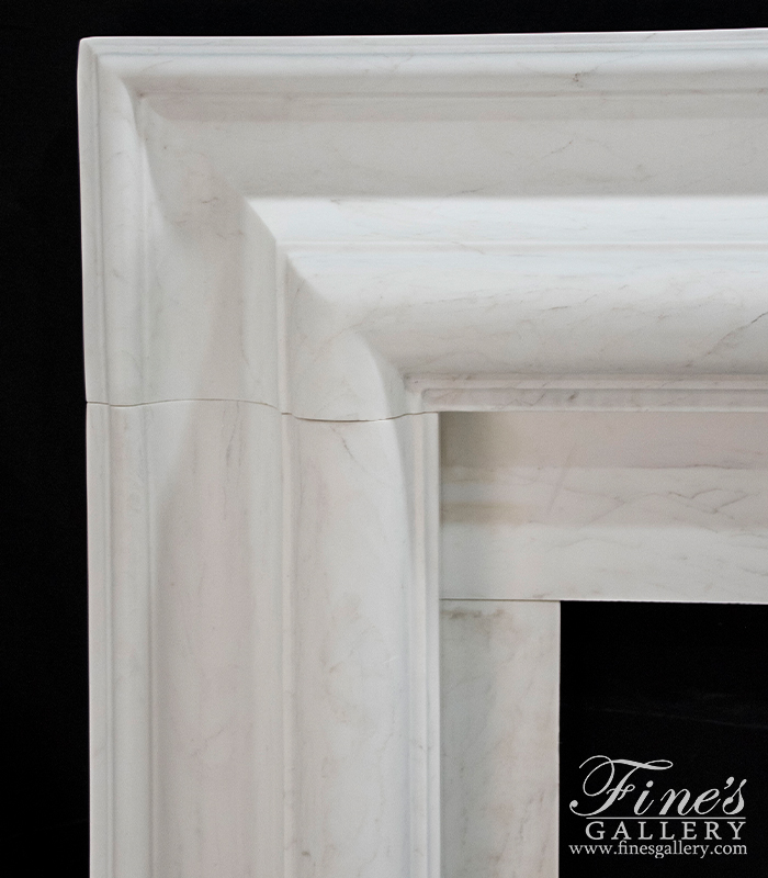 Marble Fireplaces  - Bolection Style Fireplace Mantel In Statuary White Marble - MFP-747
