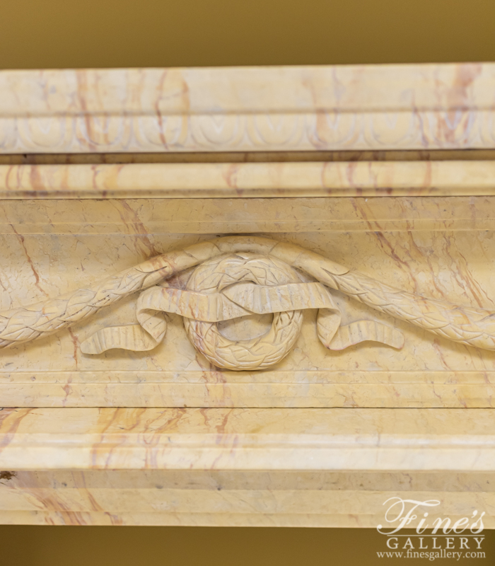 Marble Fireplaces  - Floral Elegance Crema Valencia Marble Fireplace - MFP-880