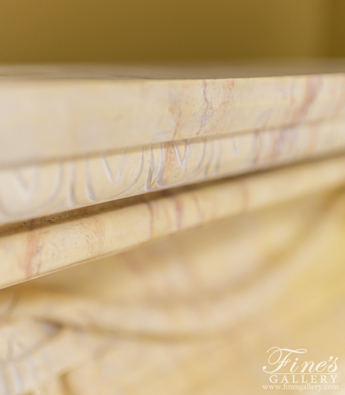Marble Fireplaces  - Floral Elegance Crema Valencia Marble Fireplace - MFP-880