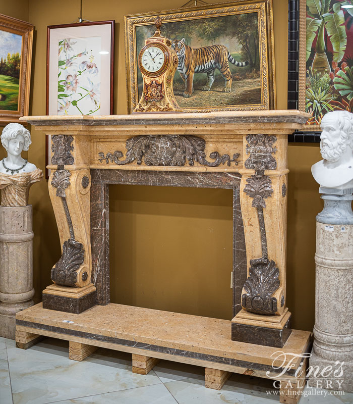 Search Result For Marble Fireplaces  - Two Toned Ornate Style Marble Fireplace - MFP-895