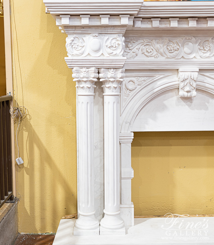 Marble Fireplaces  - Romanesque Marble Fireplace - MFP-983