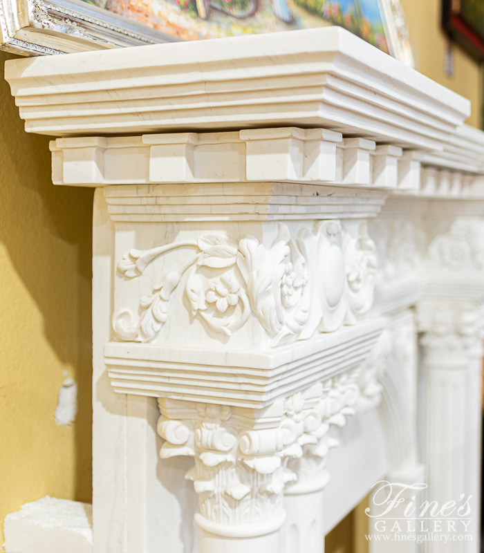 Marble Fireplaces  - Romanesque Marble Fireplace - MFP-983