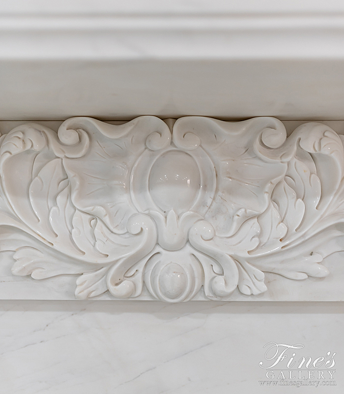 Marble Fireplaces  - Hand Carved Statuary Marble Mantel - MFP-997