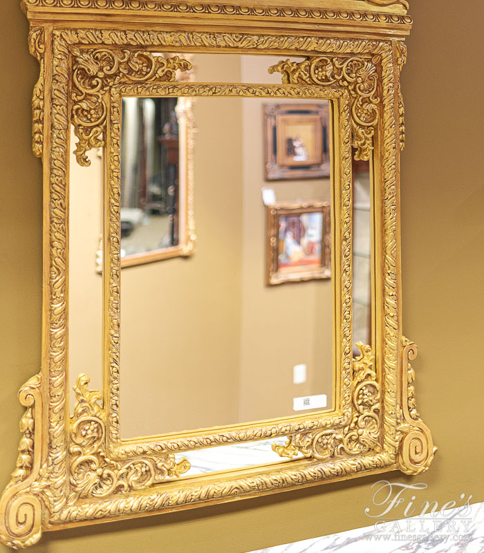 Mirror Mirrors  - Elaborate Louis XV Gold Gild Mirror - MIRR-009
