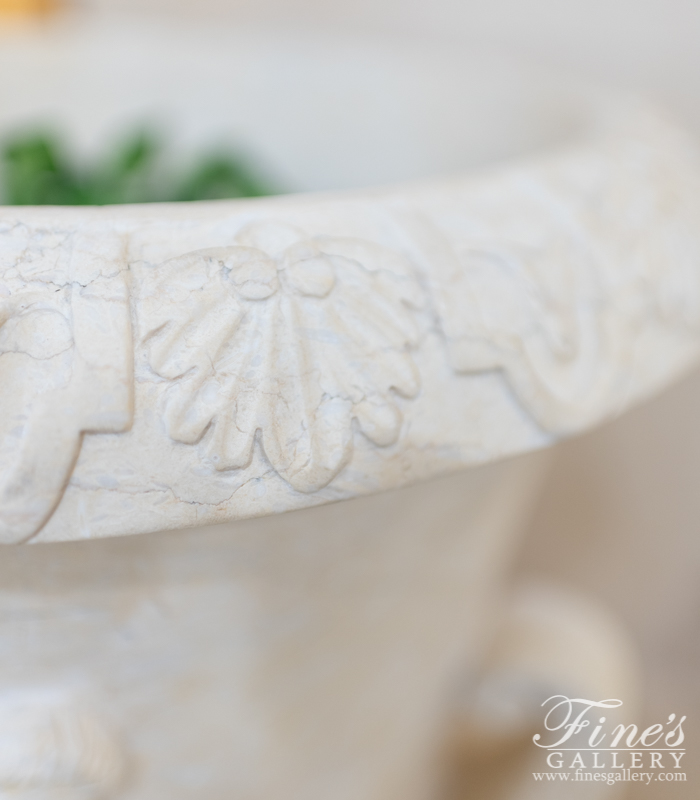 Marble Planters  - Mythical Cherub Marble Urns - MP-295