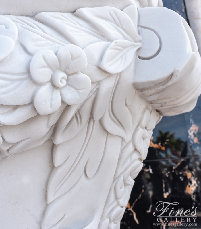 Marble Planters  - Ornate Luxury White Marble Planters - MP-317