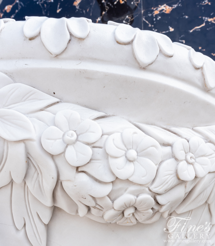 Marble Planters  - Ornate Luxury White Marble Planters - MP-317