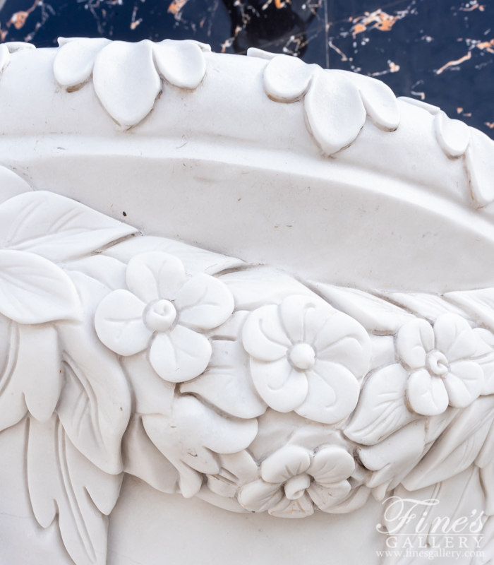 Search Result For Marble Planters  - Ornate Luxury White Marble Planters - MP-317