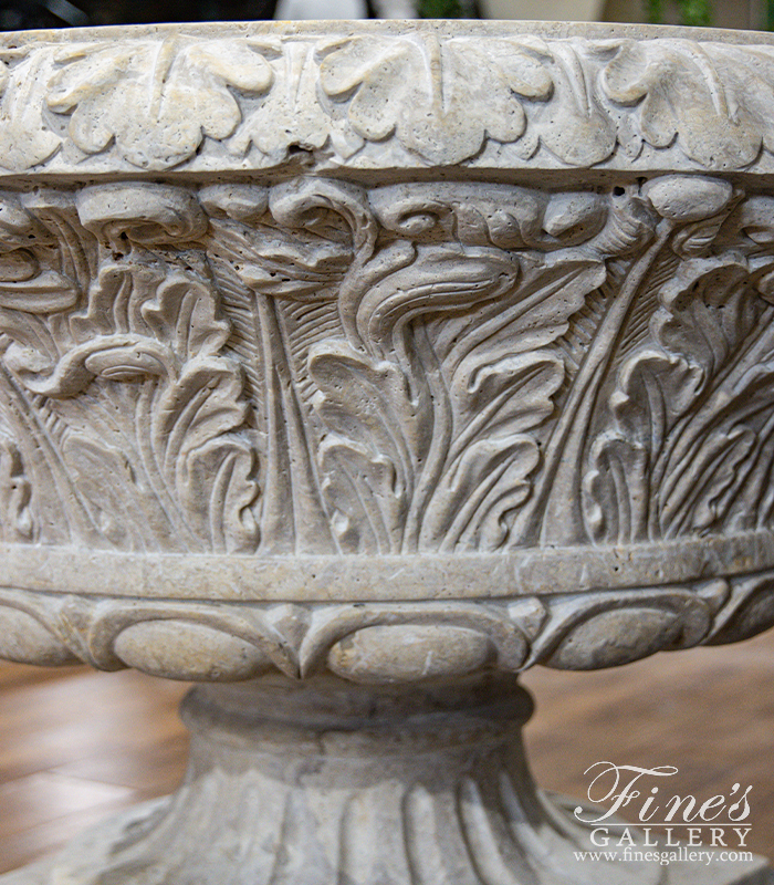 Search Result For Marble Planters  - Accanthus Leaf Marble Urn Or Planter - MP-393