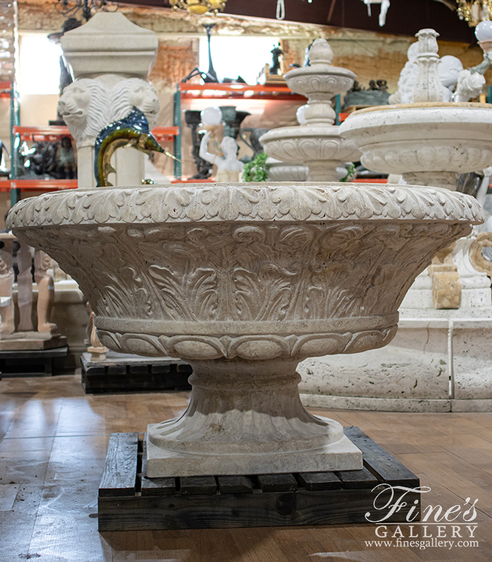 Marble Planters  - Accanthus Leaf Marble Urn Or Planter - MP-393