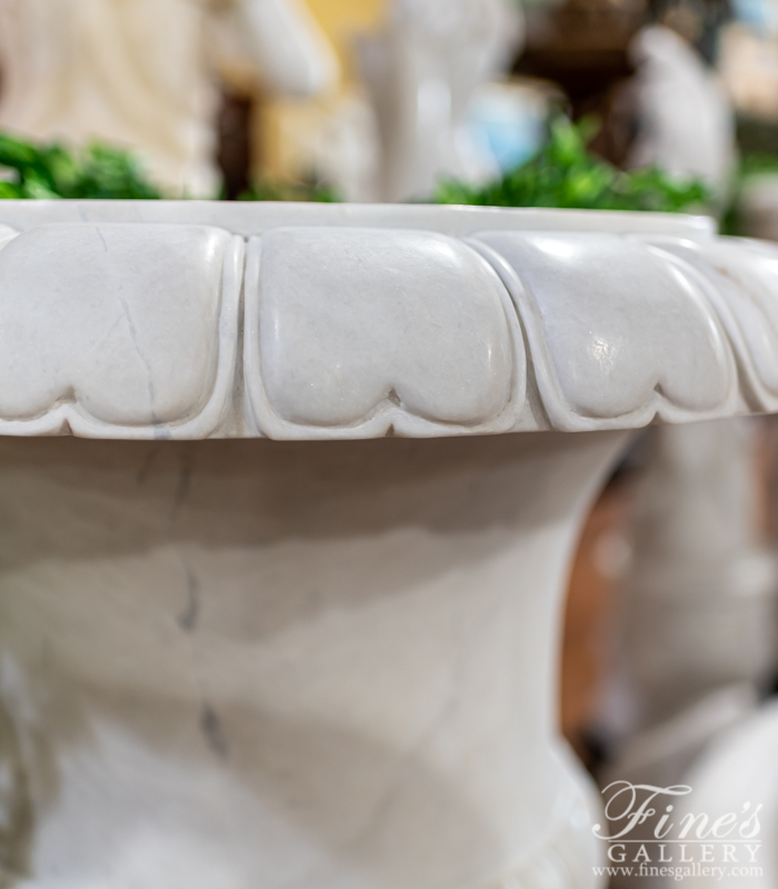 Marble Planters  - Classic White Marble Urns - MP-460