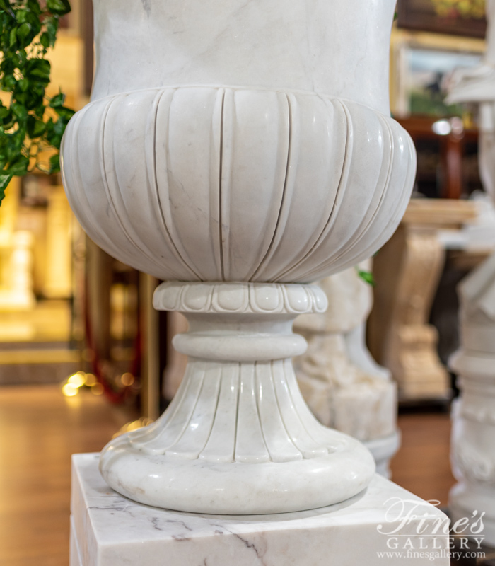 Marble Planters  - Classic White Marble Urns - MP-460