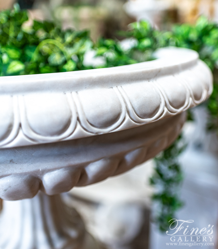 Marble Planters  - Sleek Marble Planter Pair - MP-463