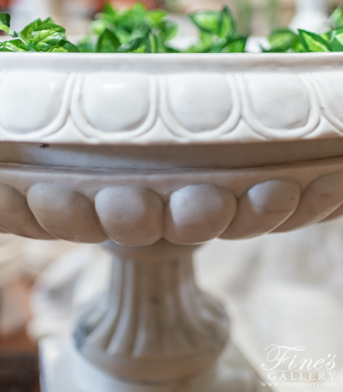 Marble Planters  - Sleek Marble Planter Pair - MP-463