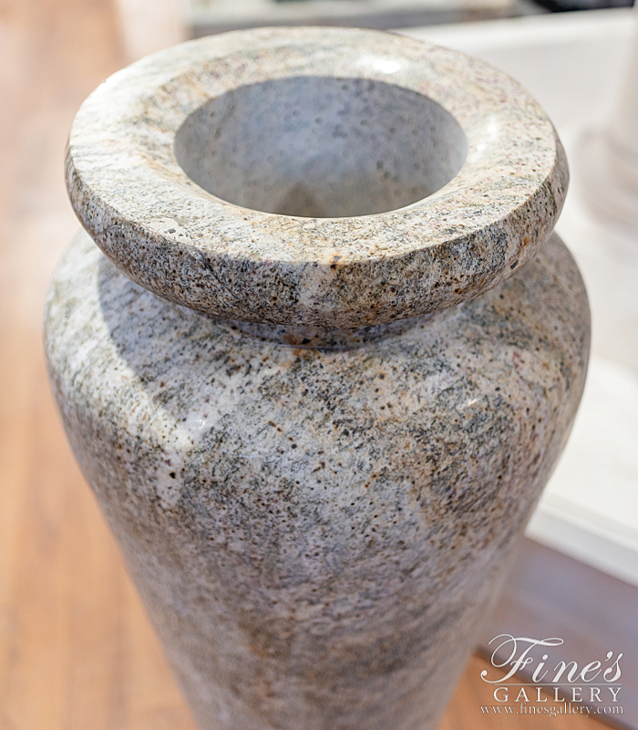 Marble Planters  - Pair Of Granite Urns - MP-487