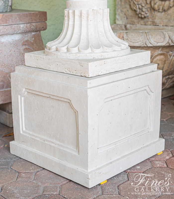 Marble Planters  - Roman Travertine Planter Pair - MP-501