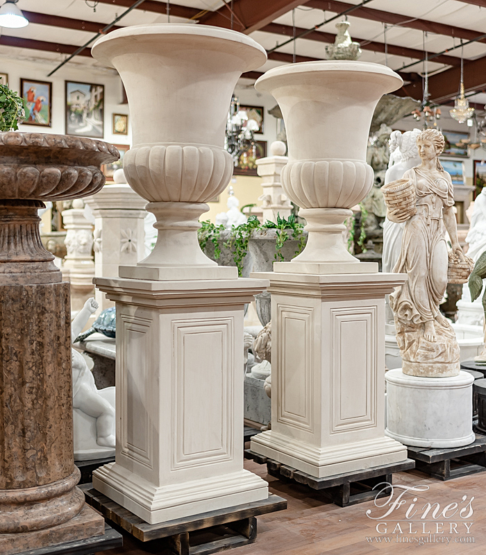 Marble Planters  - A Pair Of Italian Limestone Planters - MP-502