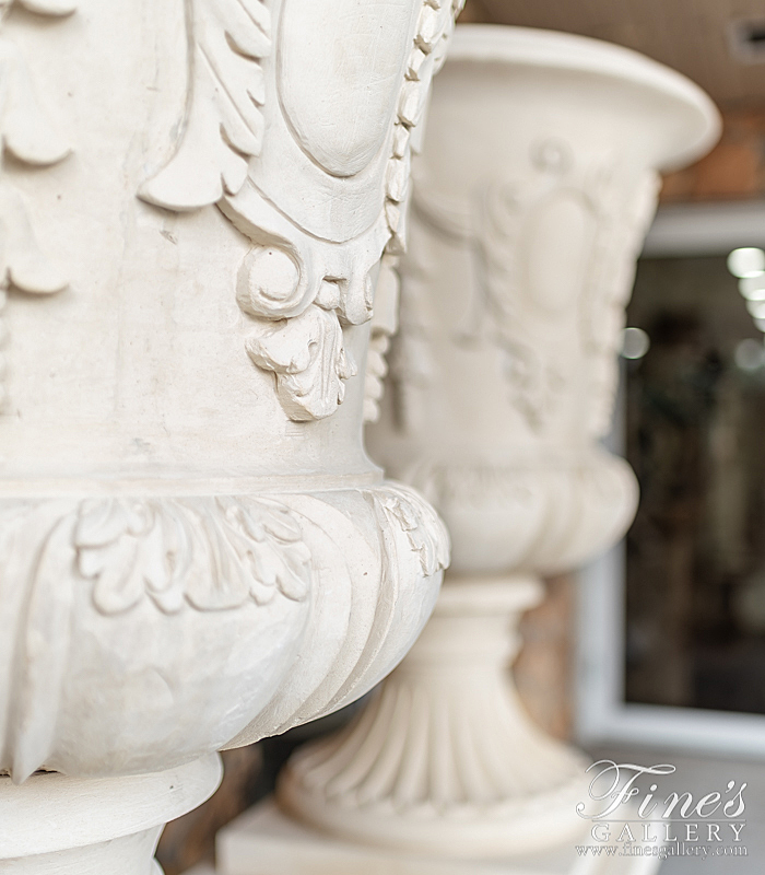 Marble Planters  - French Limestone Planter Pair - MP-503