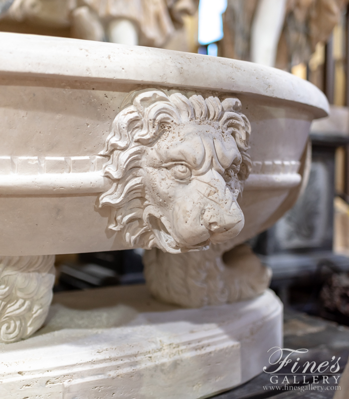 Marble Planters  - Stunning Carved Italian Roman Travertine Urn - MP-504