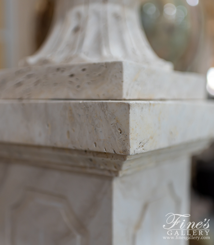 Marble Planters  - Hand Carved Italian Travertine Planter Pair - MP-510