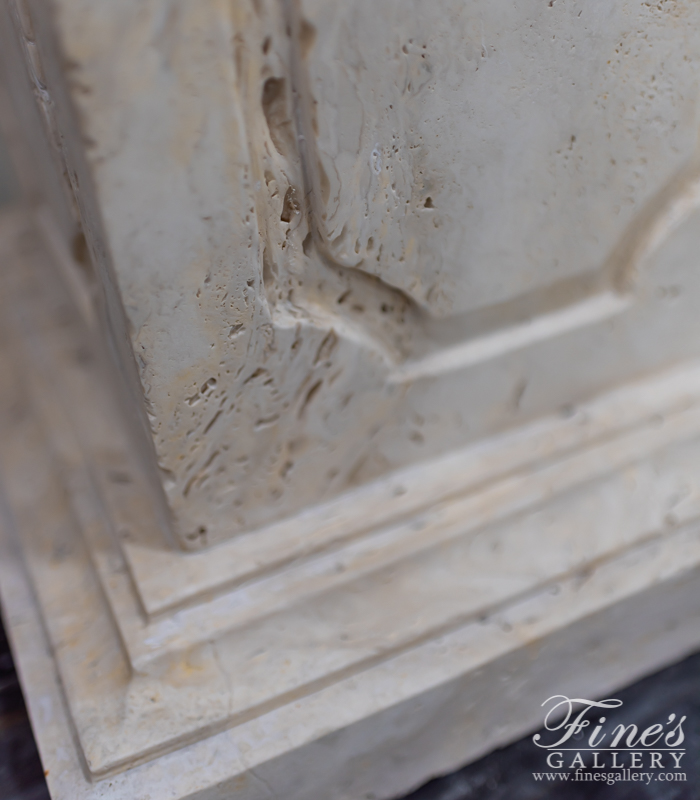 Marble Planters  - Hand Carved Italian Travertine Planter Pair - MP-510
