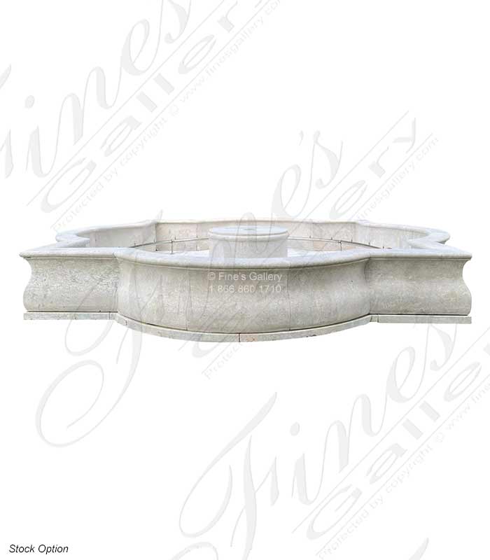 Marble Fountains  - Travertine Pool With Water Ring - MPL-299