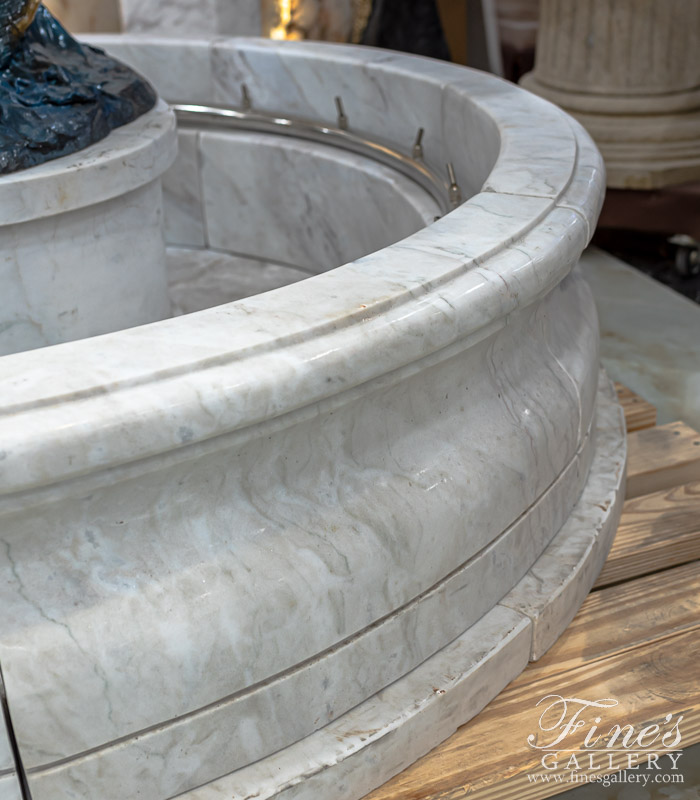 Search Result For Marble Fountains  - 60 Inch Round White Marble Pool Fountain With Water Jets - MPL-326