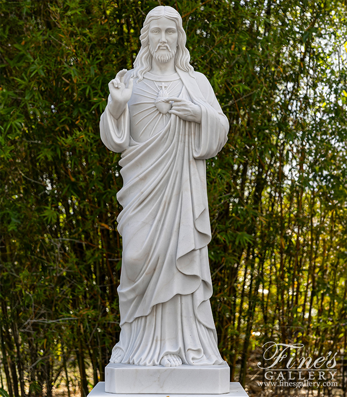 Search Result For Marble Statues  - Sacred Heart Of Jesus Statue - MS-1041