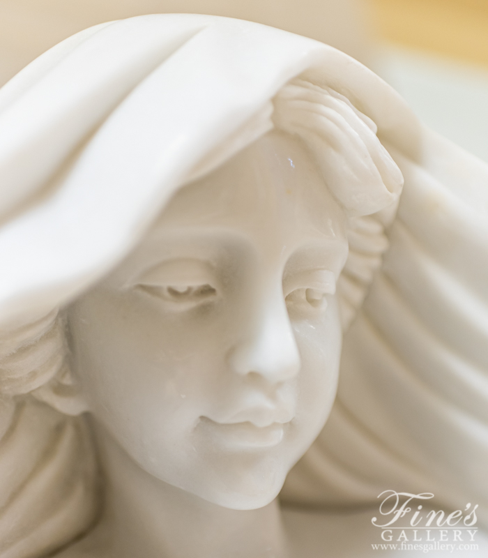 Marble Statues  - Veiled Marble Statue - MS-1145