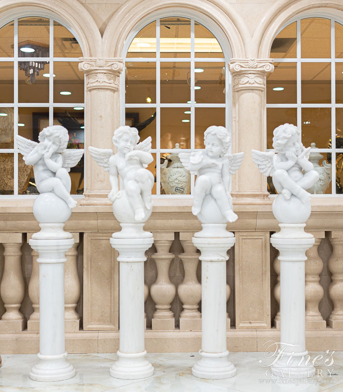 Marble Statues  - Marble Cherubs Statue - MS-1153